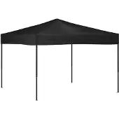 vidaXL Tenda per feste pieghevole nera 3x3 m