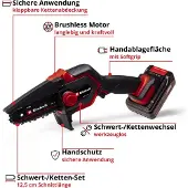 Einhell 4600045 GE-PS 18/15 Li BL Kit Akku-Kettensäge