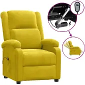 vidaXL Recliner elettrico in velluto giallo