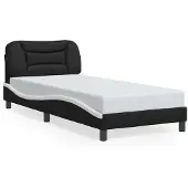 vidaXL Giroletto con testiera bianco e nero 80x200 cm in ecopelle