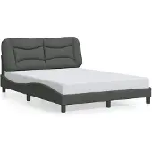 vidaXL Giroletto con testiera in tessuto grigio scuro 120x200 cm