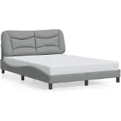vidaXL Giroletto con testiera in tessuto grigio chiaro 120x200 cm