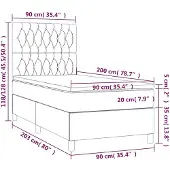vidaXL Letto a molle con materasso verde scuro 90x200 cm in velluto