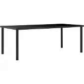 Syfax Tavolo da Pranzo Nero 200x100x75 cm in Vetro Temperato