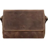 Greenburry Vintage Messaggero Vera Pelle 34 cm Vano porta PC marrone
