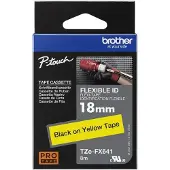 Brother Nastro TZe-FX641 - Nero su giallo (18 mm)