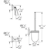 GROHE WC-Set 3 in 1 ESSENTIALS Glas/Metall supersteel
