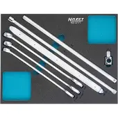 Hazet Set di utensili 163-371/7 Profilo di trazione doppio esagonale esterno, profilo esagonale esterno, quadrato pieno 12,5 mm (1/2 pollice), quadrato pieno 20 mm (3/4 pollice) Numero di utensili: 7