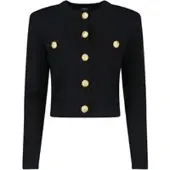 Balmain Cardigan in viscosa con bottoni metallici