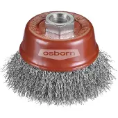 Osborn Topfbürste gewellt (75 mm, Stahlbesatz, M14 Gewinde, 25 mm Besatzlänge)