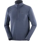 Salomon - Pile stretch e leggera con mezza cerniera - Sntial Lightwarm HZ M Deep Black - Taglia M - Nero