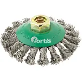 Fortis Spazzola conica in acciaio inox 100 mm annodata