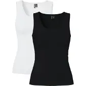 Pieces Top 'PCAmelia' nero / bianco