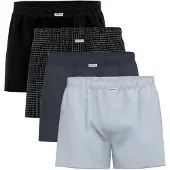 Seidensticker Boxer blu scuro / grigio chiaro / nero