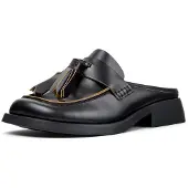 Camper Mules Twins in camoscio con frange e nappe