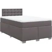 Syfax Giroletto a Molle con Materasso Grigio 120x200 cm in Pelle finta