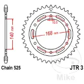 JT Sprockets Pignone Posteriore 525 Jtr3.41 Steel