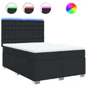 Syfax Giroletto a Molle con Materasso Nero 160x200 cm in Pelle finta