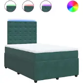 Syfax Giroletto a Molle con Materasso Verde Scuro 120x190 cm Velluto