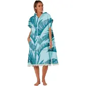 Ocean & Earth Asciugamano Palm Zip Front Hooded Poncho