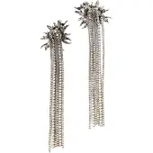 Alexander mcqueen Orecchini Sunflower in ottone con frange di strass