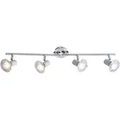 Globo Plafoniera a LED, metallo, bianco, cromo, cristalli, mobile