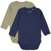 Minymo Kid's Body L/S (2-Pack) Intimo Bambini (56, blu)