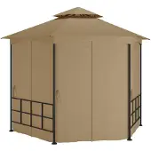 Syfax Gazebo con Pareti Laterali 3,1x2,7 m Tortora