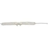Self-portrait Choker Bow in raso con strass e perline
