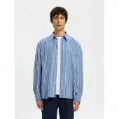 Selected Camicia A Maniche Lunghe Uomini Blu XL