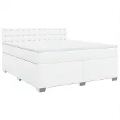 Syfax Giroletto a Molle con Materasso Bianco 180x200 cm in Pelle finta