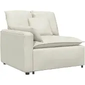 vidaXL Divano modulare modulo terminale con bracciolo cuscino crema 100 cm