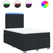Syfax Giroletto a Molle con Materasso Nero 120x200 cm in Pelle finta