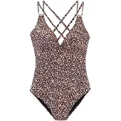 LASCANA Costume intero marrone chiaro / nero / bianco