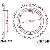 JT Sprockets Pignone Posteriore Jt Jtr 1346-44