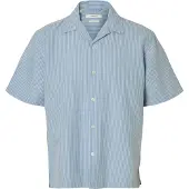Selected Camicia A Maniche Corte Uomini Blu S