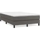Syfax Giroletto a Molle con Materasso Grigio 120x200 cm in Pelle finta