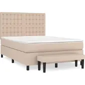 Syfax Giroletto a Molle con Materasso Cappuccino 140x190cm Pelle finta