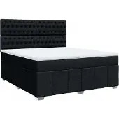 Syfax Giroletto a Molle con Materasso Nero 180x200 cm in Tessuto