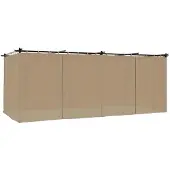Syfax Gazebo con Tende Tortora 6x3 m in Acciaio