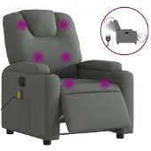 Syfax Poltrona Reclinabile Massaggio Elettrica Grigio Scuro Tessuto