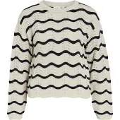 Vila Pullover 'VIWave' crema / nero