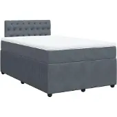 Syfax Giroletto a Molle con Materasso Grigio Scuro 120x200 cm Velluto