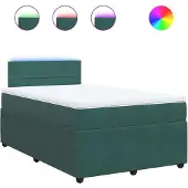 Syfax Giroletto a Molle con Materasso Verde Scuro 120x190 cm Velluto