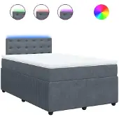 Syfax Giroletto a Molle con Materasso Grigio Scuro 120x200 cm Velluto