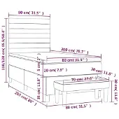 vidaXL Letto a molle con materasso verde scuro 80x200 cm in velluto