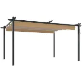 Syfax Pergola da Giardino con Tetto Retrattile 4x3 m Tortora