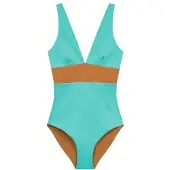 Mymarini Women's Plungesuit Costume intero Donna (S, turchese)