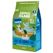 Animal Island Isola degli Animali, cibo secco premium per cani, gusto salmone, confezione da 12 kg