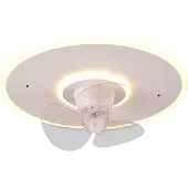 Reality Leuchten Ventilatore LED Nybro, bianco, DC, silenzioso, Ø 50 cm, CCT, telecomando